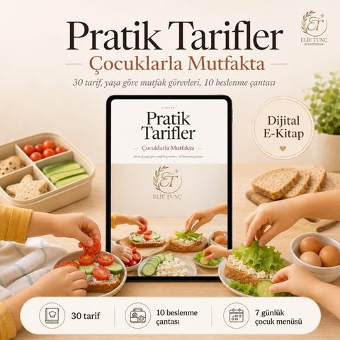 Pratik Tarifler Çocuklarla Mutfakta e-kitabı kapağı